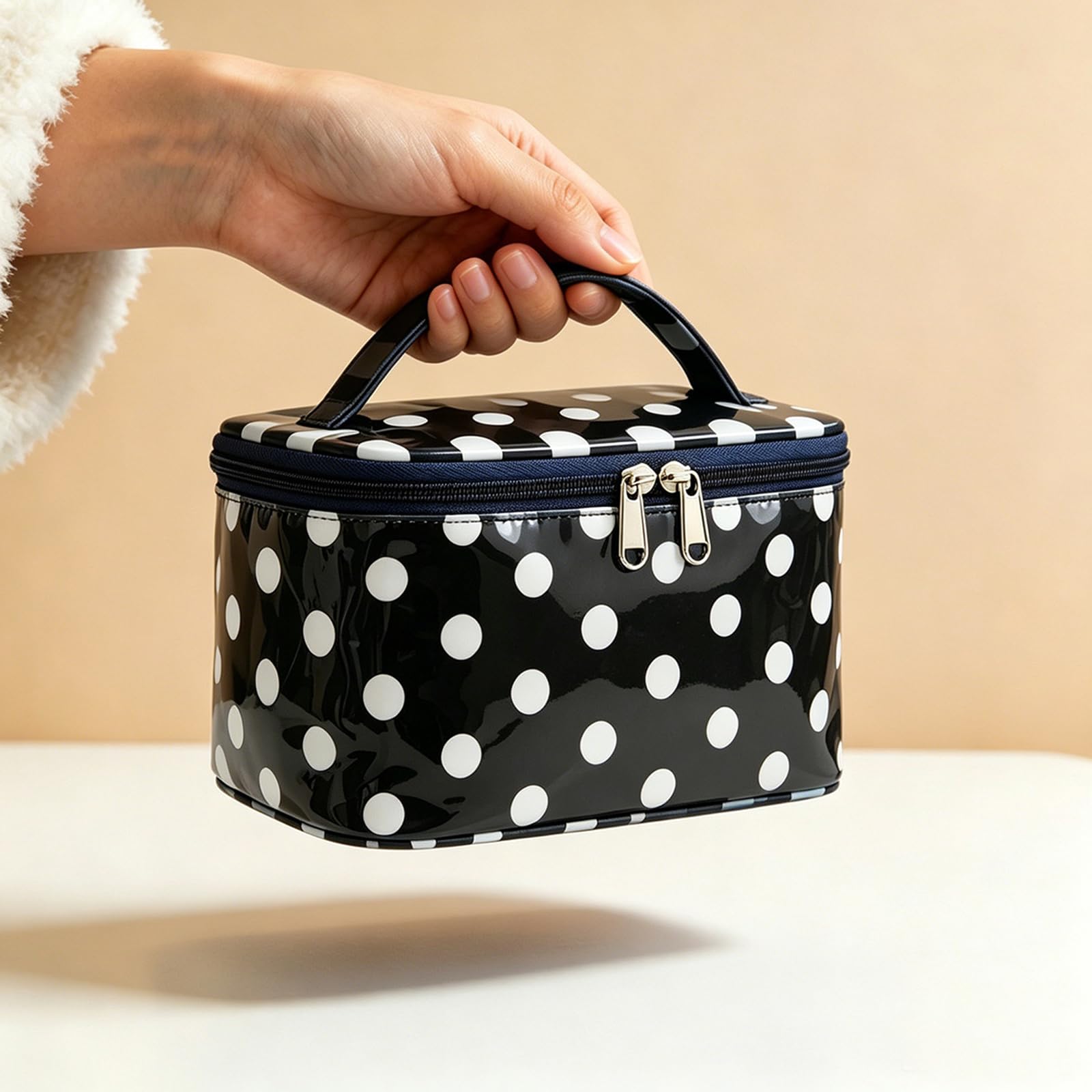 Polka Dot PVC podróżna kosmetyczka do makijażu, wodoszczelna
