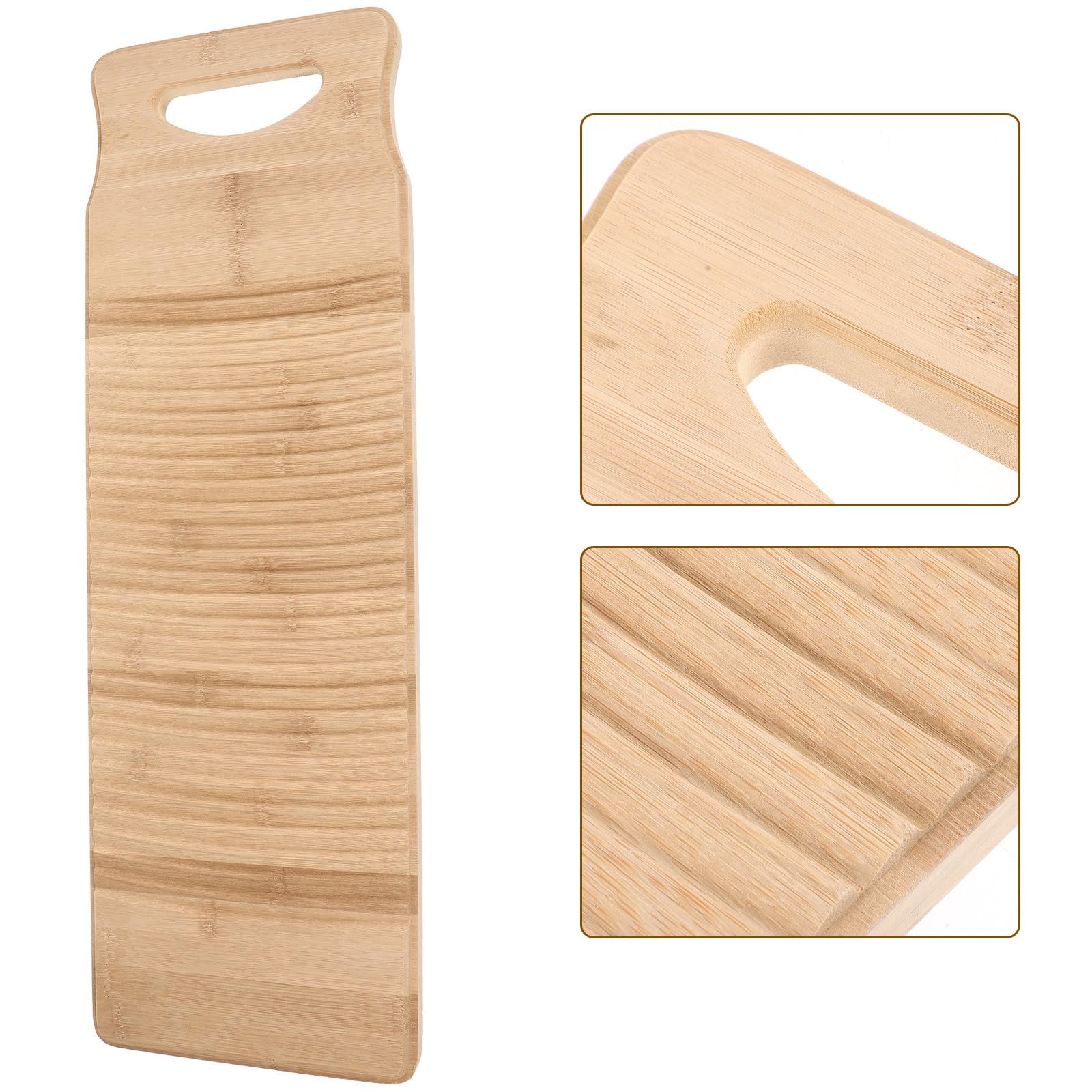 Tabla de Lavar Antideslizante de Bambú Macizo, 60x20x1.8 CM