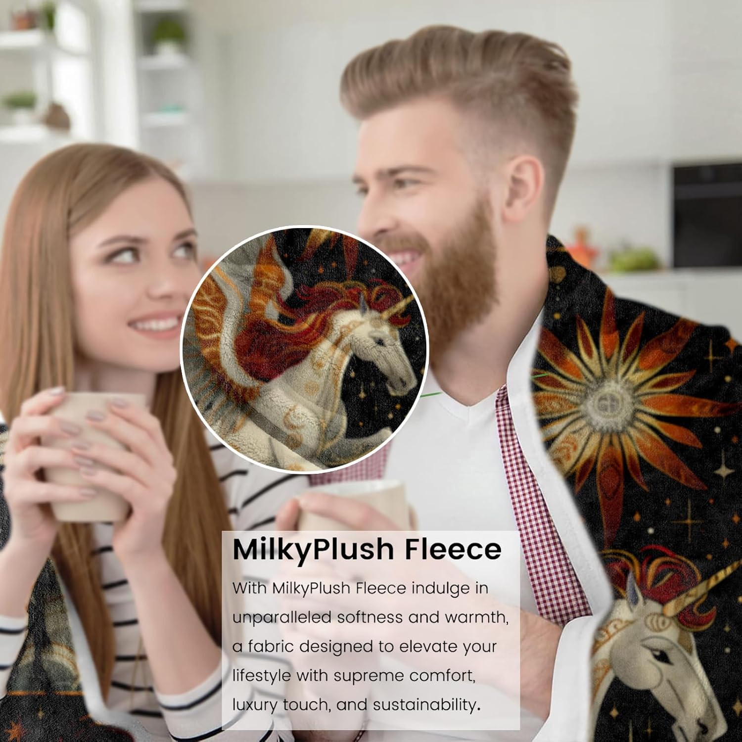 Mythical Unicorn Pegasus Blanket Gifts for Kids Son Boys, Magical Celestial Sun Cloud Art Flannel Throw Blankets for Sofa Office Chair Bed Decor, Cozy Lightweight Warm Soft Throws, 50"x60"