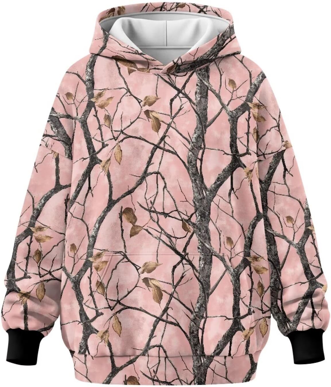 Camo Fleece Oversized Hoodie Women Graphic Hoodies Hooded Sweatshirt Long Sleeve Shirt Winter Clothes