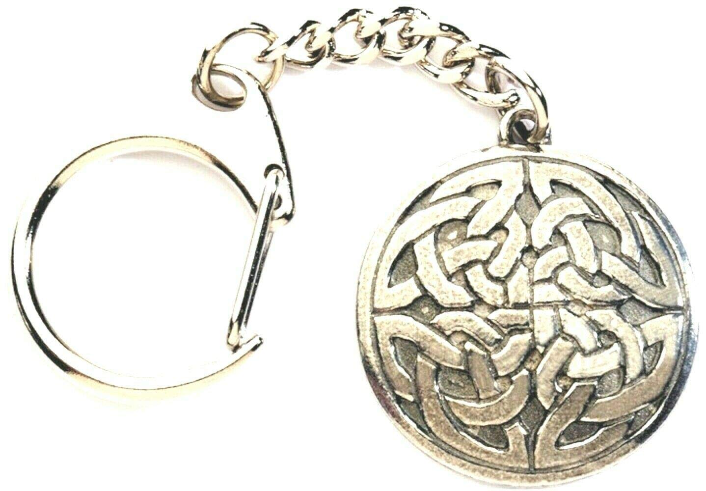 Westair Reproductions Ltd Silver Celtic Triquetra Knot Keyring Interlaced Disc Pewter Souvenir Gift Pagan Wiccan