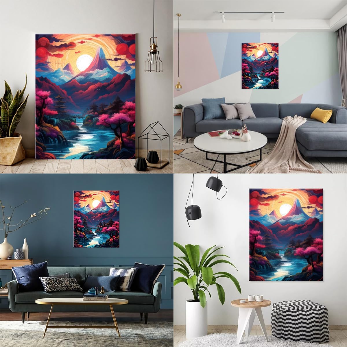 TANGFEIY Painting Kits Canvas Landscape Paints Acrylic Oil Painting for Kids Painting Kit with Brushes Picture for Home Wall Decoration Gifts Without Frame (40x50cm)