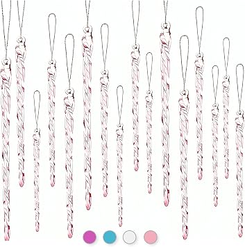 36 pcs, 4 & 6 Inches, Glass Icicle Ornaments for Christmas Tree Decor, Premium Twisted Hanging Icicles, Winter Wedding & Holiday Party Decorations