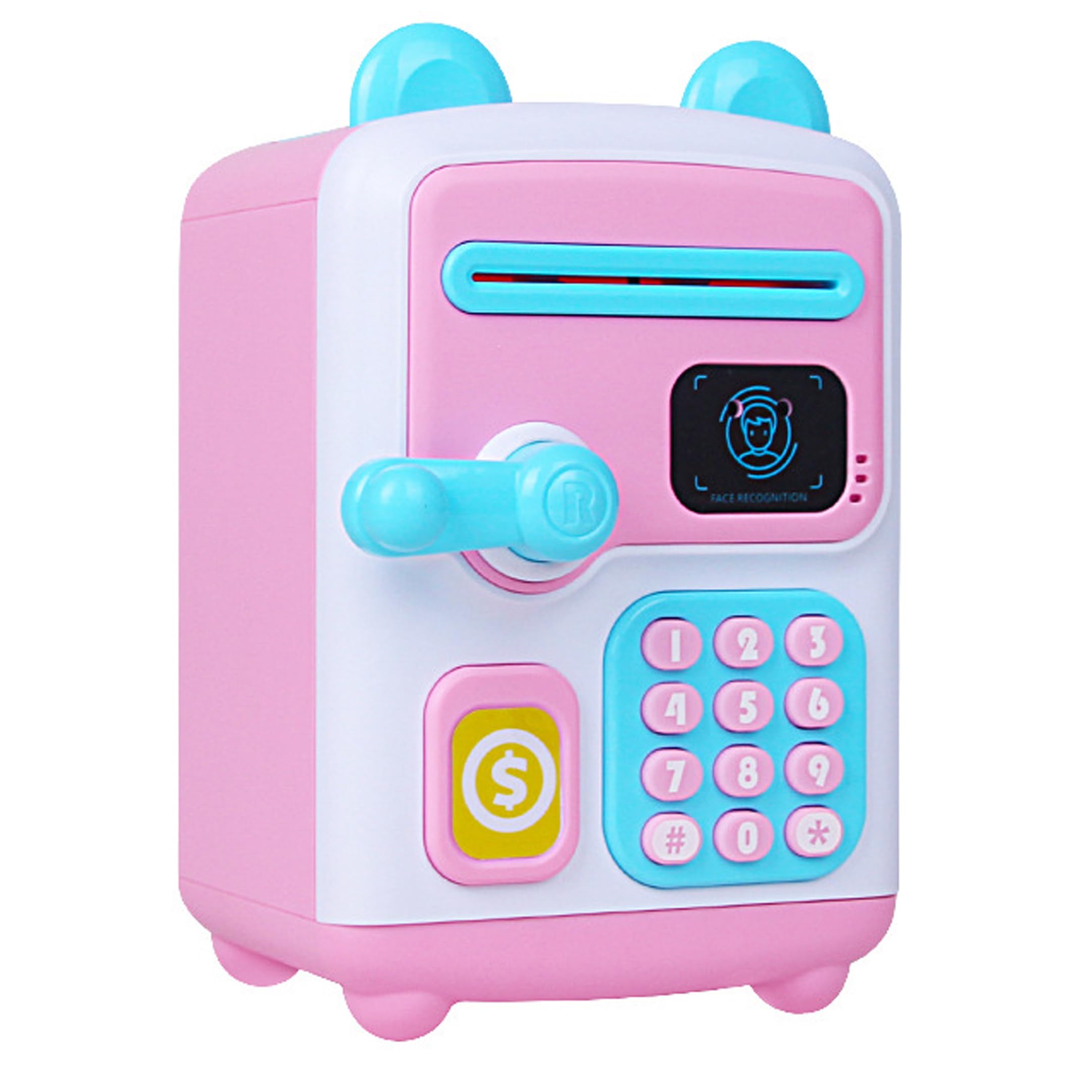 Money Banks, Atm Piggy Bank, Auto Scroll Paper, for Kids, Blue, 5.9in