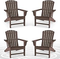 Vista 36 de BRIOPAWS Adirondack - Juego de 2 sillas para hoguera, de gran tamaño, plástico HDPE, resistente a la intemperie, para terraza, exterior, piscina