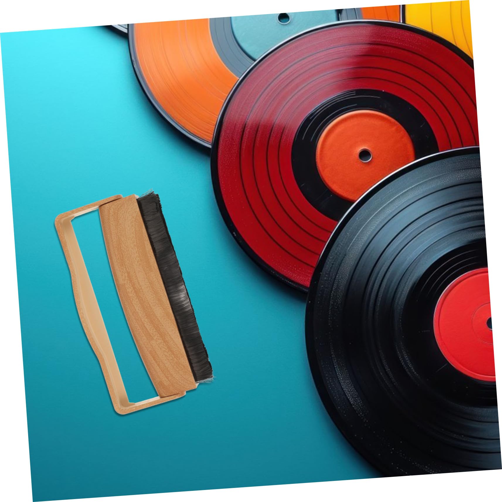 BESTonZON Vinyl Record Cleaning Brush -Static Tool Comfortable Handle for Dust Removal from Records Turntables and More Versatile Portable Cleaner for Home Use