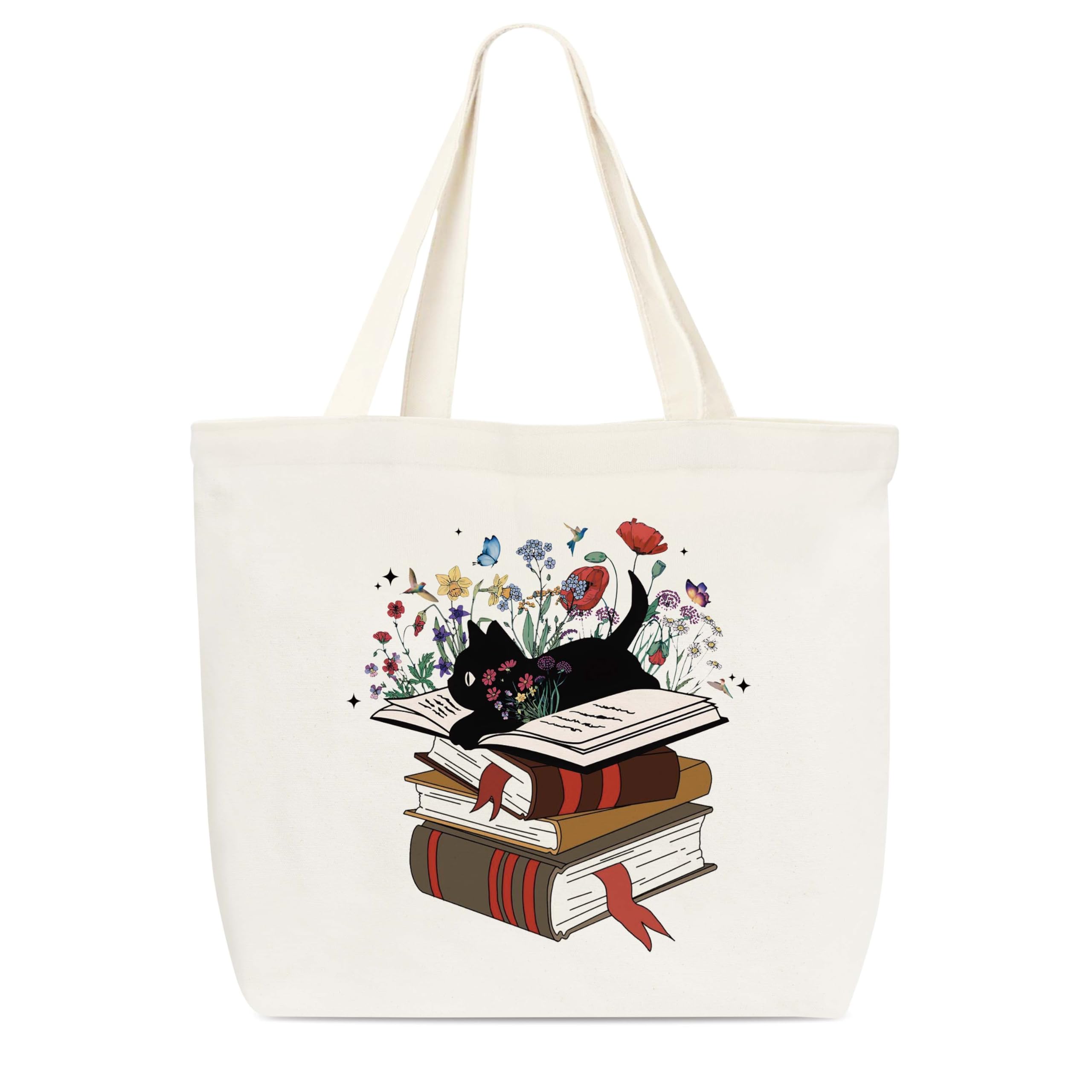 Canvas Tote Bag, Library Shoulder Bag For Reader Bookish Women Friend Bookworm