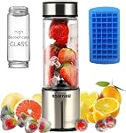 Mélangeur à smoothie portable Roseview avec bouteille en verre, mélangeur personnel sans fil, mini mélangeurs pour smoothies, mixeur portable, extracteur de jus, mélangeur USB rechargeable