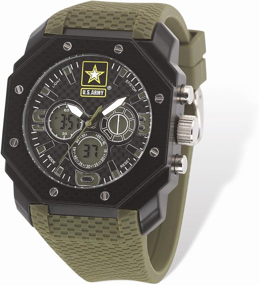 Jewelry Adviser Watches US Army Wrist Armor C28 Green Silicone Strap Ana-Digital Watch