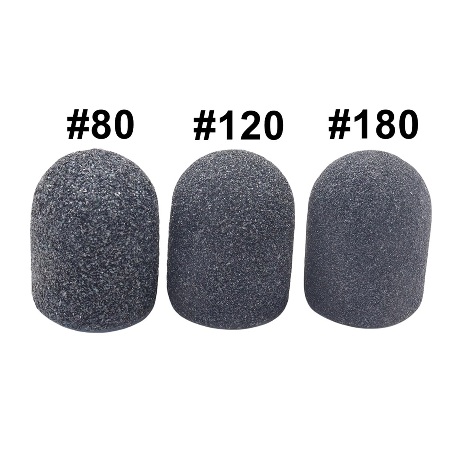 Schleifkappen Nagelfräser 10 Stück grüner schwarzer Nagel mit Bit, Nagelbohrer for Fußfeile, Hornhautentferner, Nagelpolierer(Black 120Grit)