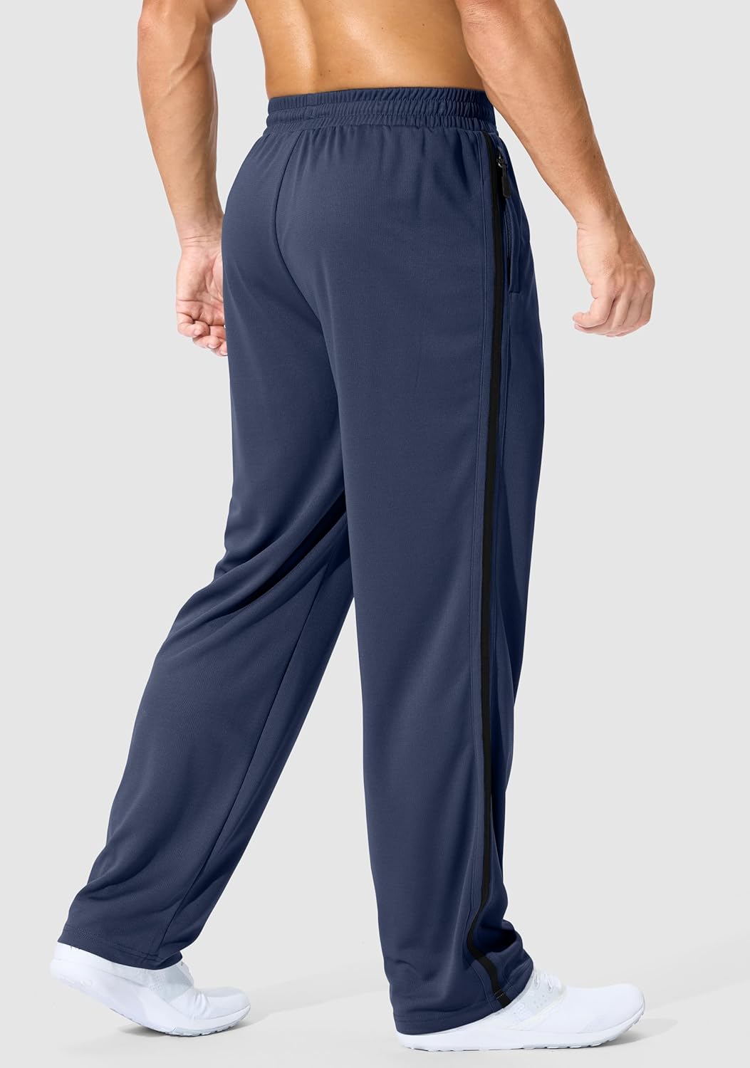 G Gradual Mens Sweatpants Lightweight Mesh Athlertic Workout Pants with Zipper Pockets (Blue, M) - Image 3