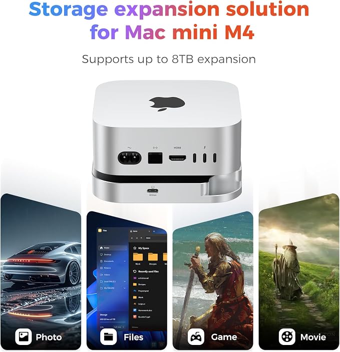 Carcasa M.2 NVMe SSD 40Gbps para Mac mini M4/Pro miniatura 7