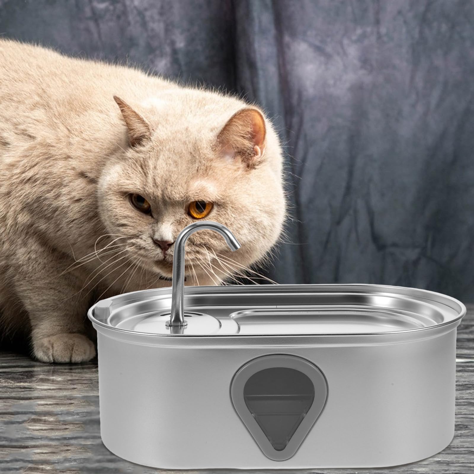 Milisten Bebedero para Gatos: Bebedero automático de Acero Inoxidable de 3,5 l para Mascotas, silencioso, para Perros y Gatos, con USB.