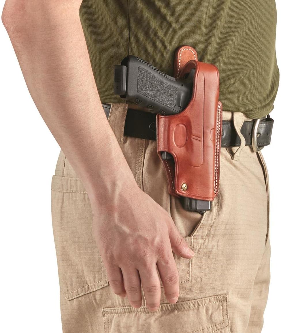 Guide Gear 4-Position Gun Belt Holster Leather Western Right-Handed Handgun Holder