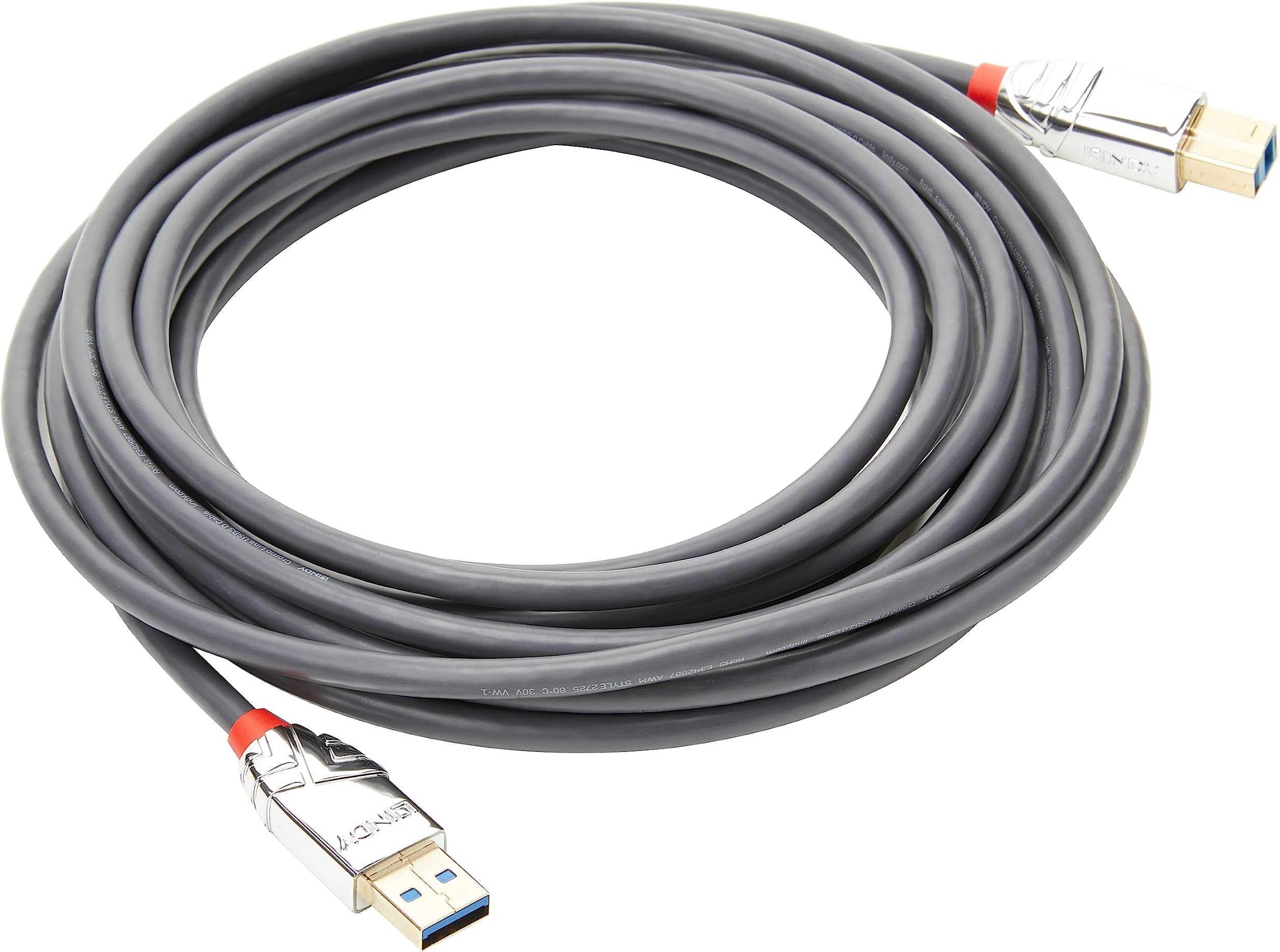 5m USB B 3.0 Cable, USB-A Male to USB-B 3.0 Male Type B, Monitor, for External Hard Drive, Scanner, Printer, Cromo Line
