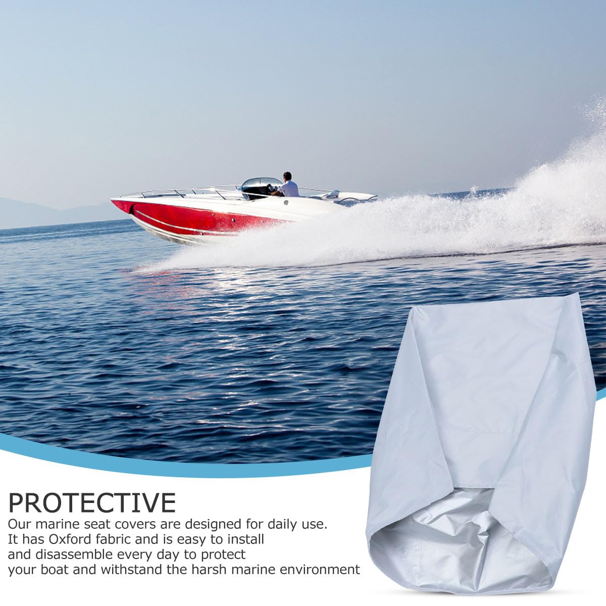 Lot De 2 Housses De Siège Bateau En Oxford – Imperméables, Anti-UV, Universelles – Couleur Abricot