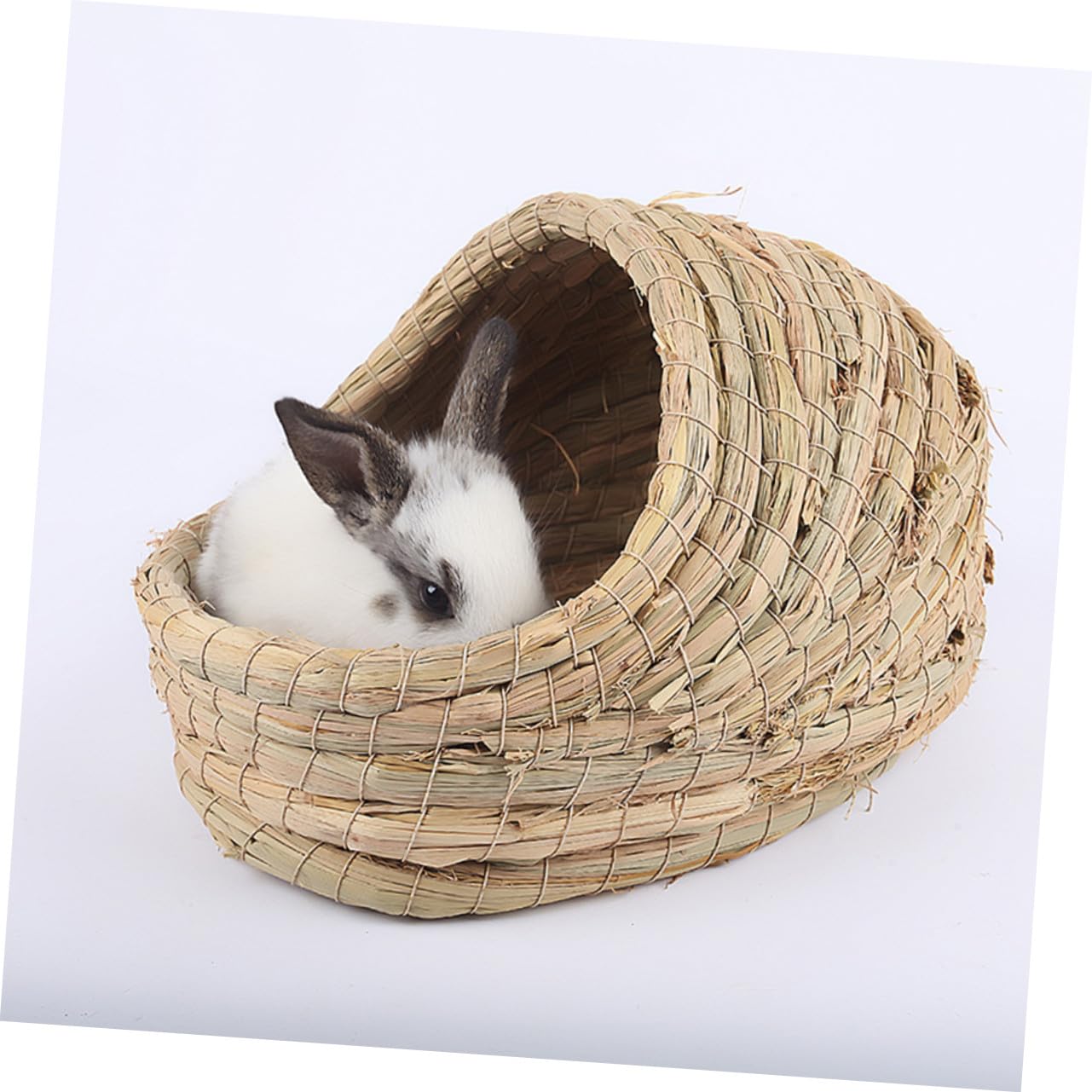 Hamsterversteck aus Stroh, Gewebtes Kleintierhaus, Grün