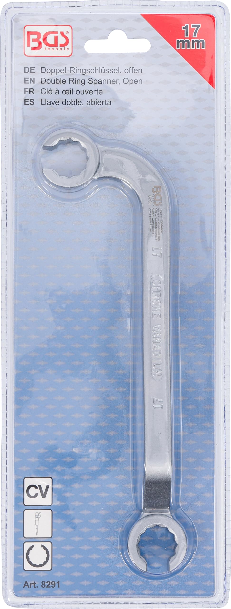 BGS 8291 | Clé à œil ouverte | pour tuyaux d’injection diesel | 17 mm
