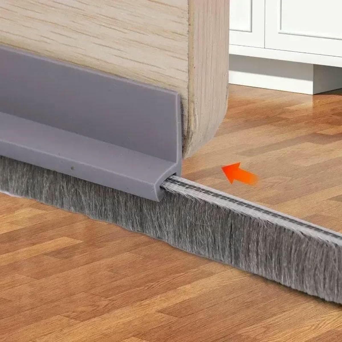 Door Sealing Strip Self-Adhesive Door Bottom Gap Filling Sealing Strips Insect Proof Brush Strip Windproof Soundproof Door Tape-White-4.0m(4Strips)