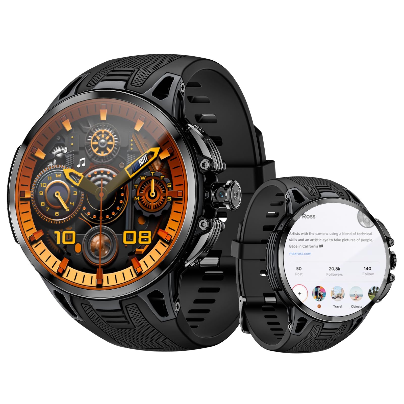 LOKMAT 4G Android Smart Watch 1 75 AMOLED Screen 3GB 32GB Sports Fitness Activity Tracker Smartwatch for Men