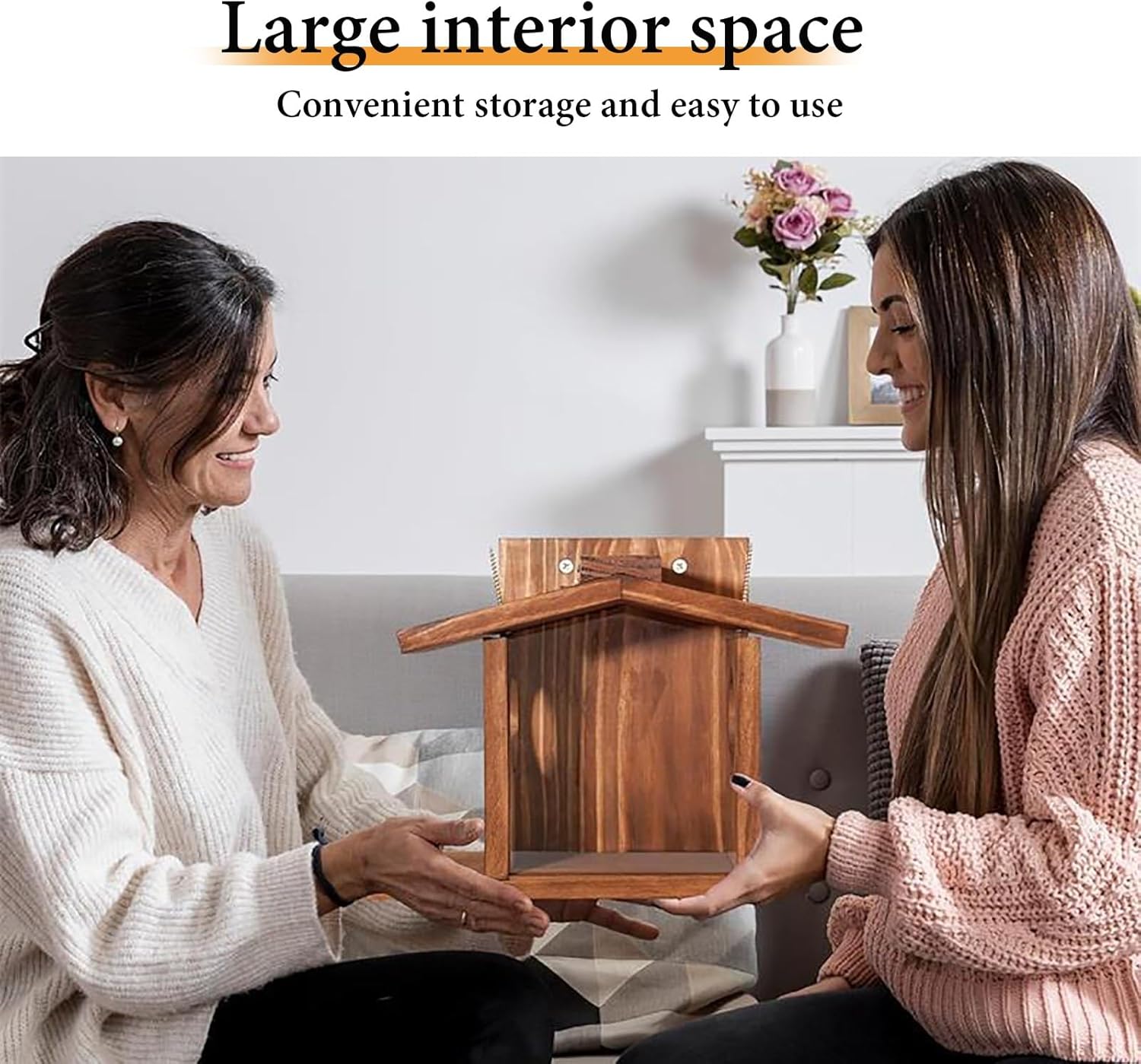 NEONMAN Squirrel Feeder, Wooden Squirrel Feeder House Squirrel Feeding Station, Save Time and Effort Large Capacity Save Feed Stable and Durable, Suitable for Gardens