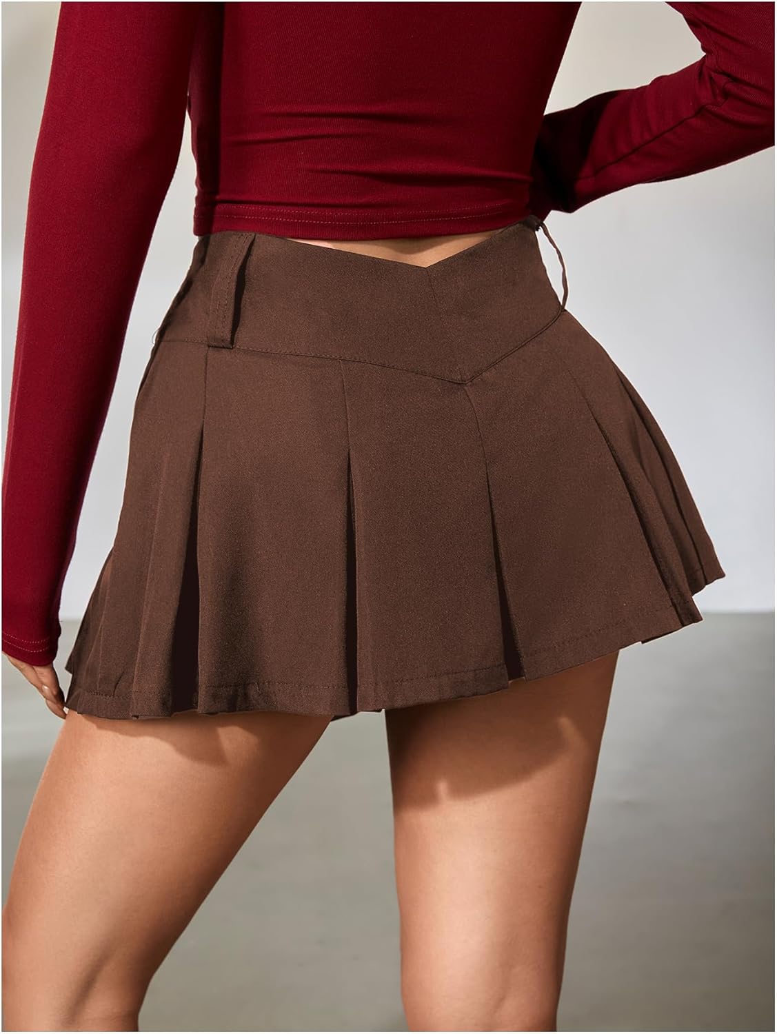 MakeMeChic Women's Summer Y2K Pleated Tiered Low Waist Crossover Mini Skirt Flared Hem Short Skirts - Image 2