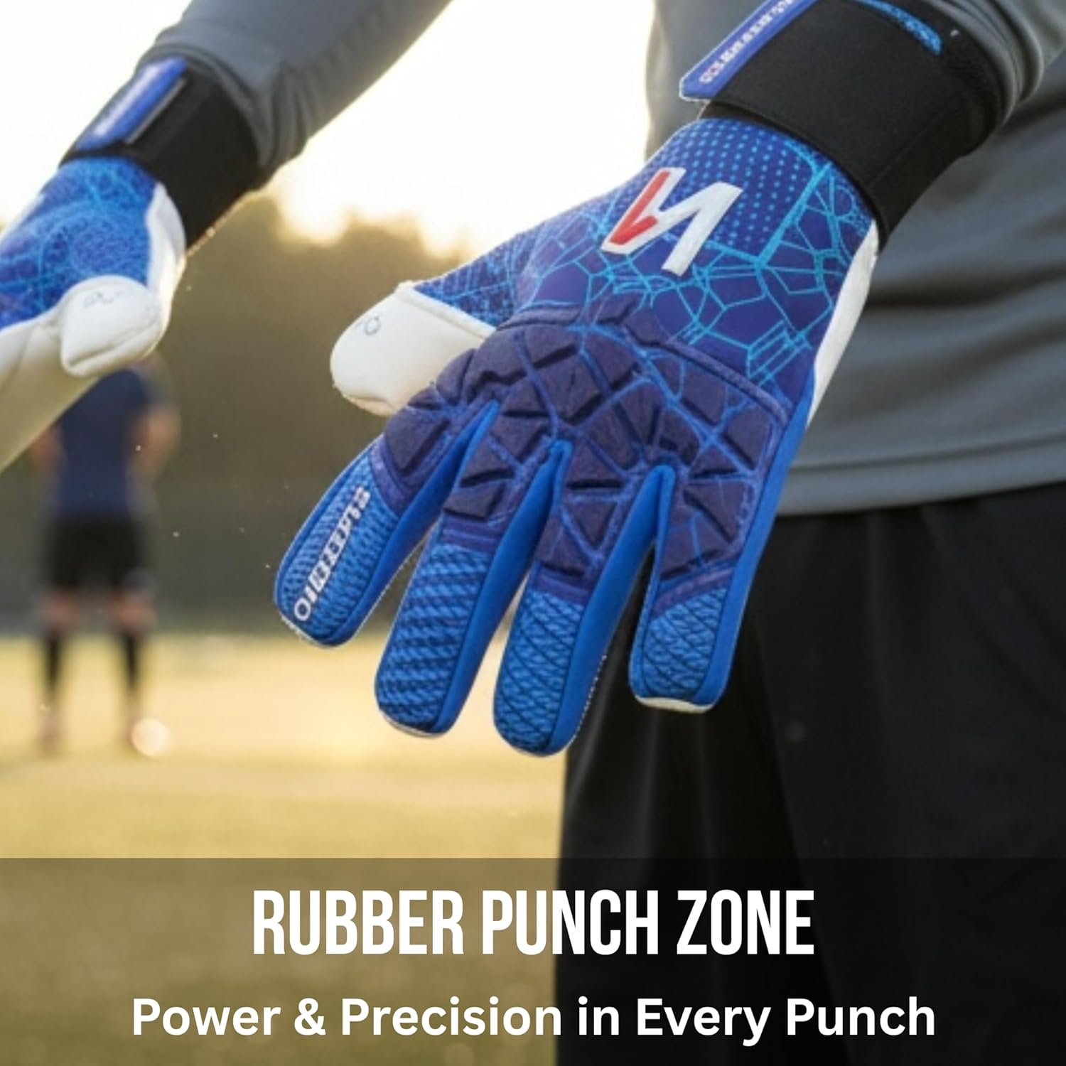 ONEKEEPER C-TEC Aqua – No Finger Spines – Cold and Wet Weather with Thin Neoprene Backhand – Pro Goalie Gloves, 3.5mm Aqua Latex, Negative Cut, Sizes 8-12