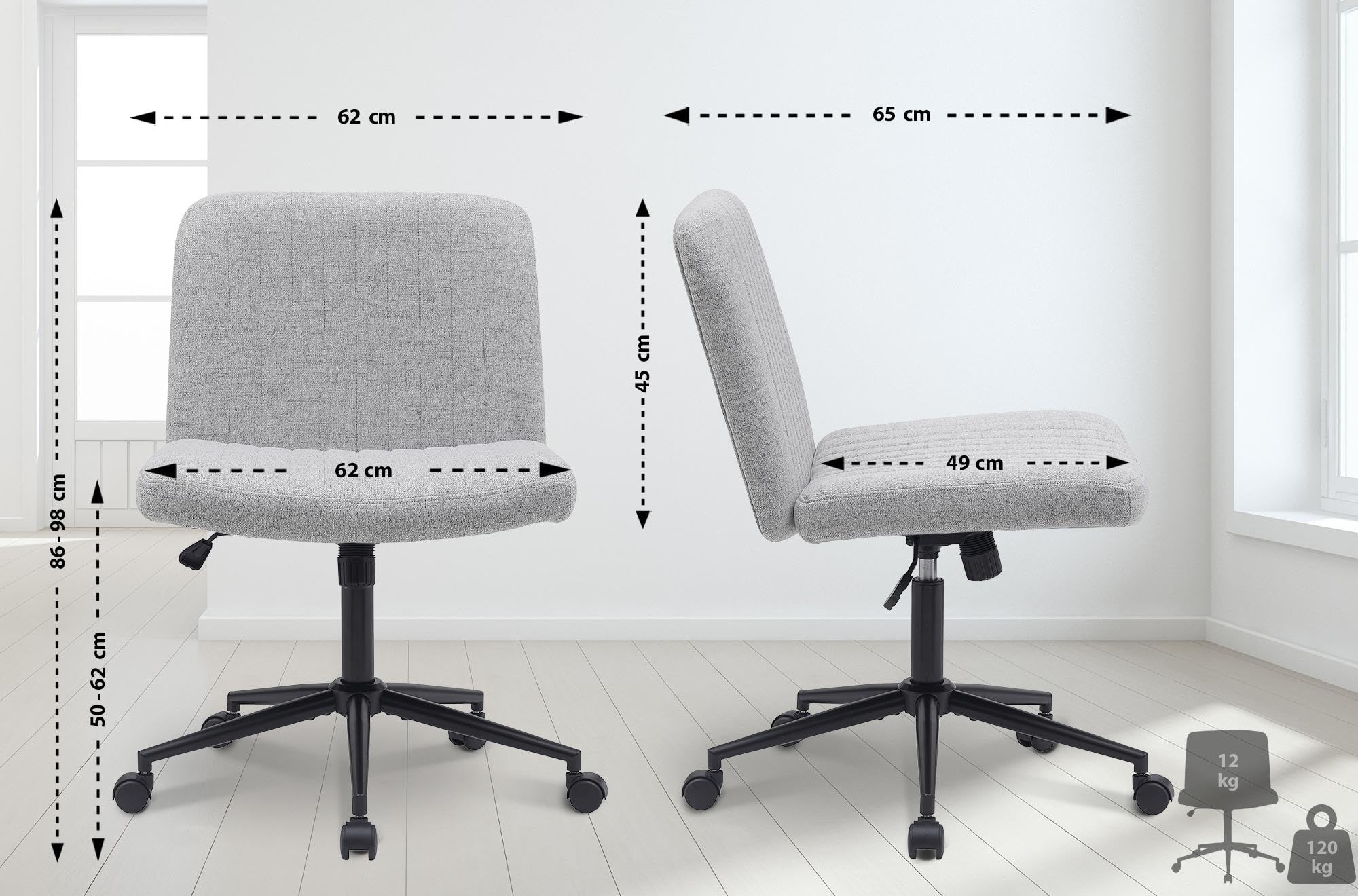 Sedia da ufficio Kingman grigio chiaro/Velluto