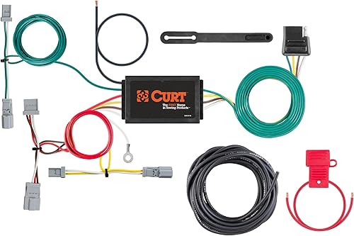 CURT 56341 Arnés de cableado de remolque personalizado de 4 pines para el lado del vehículo, se adapta a Honda Civic seleccionados