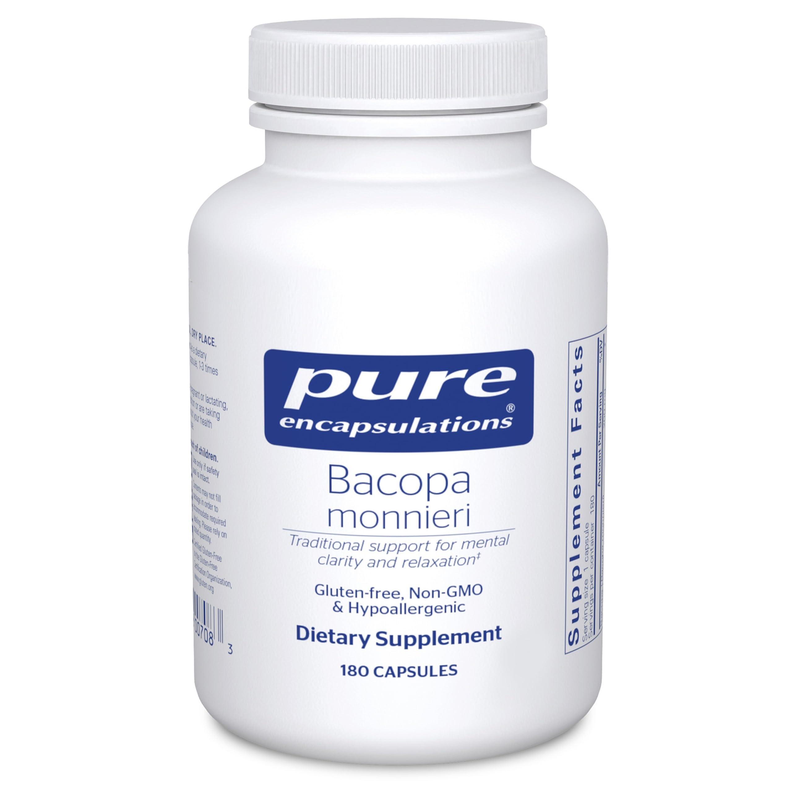 Pure Encapsulations Bacopa Monnieri | Supplement for Brain, Memory, Concentration, and Stress Support* | 180 Capsules
