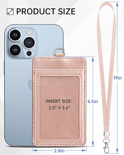 Miniatura 133 de Teskyer - Soporte para tarjetas de identificación con cordón, soporte de cuero para tarjetas de identificación, portatarjetas con cordón, vertical