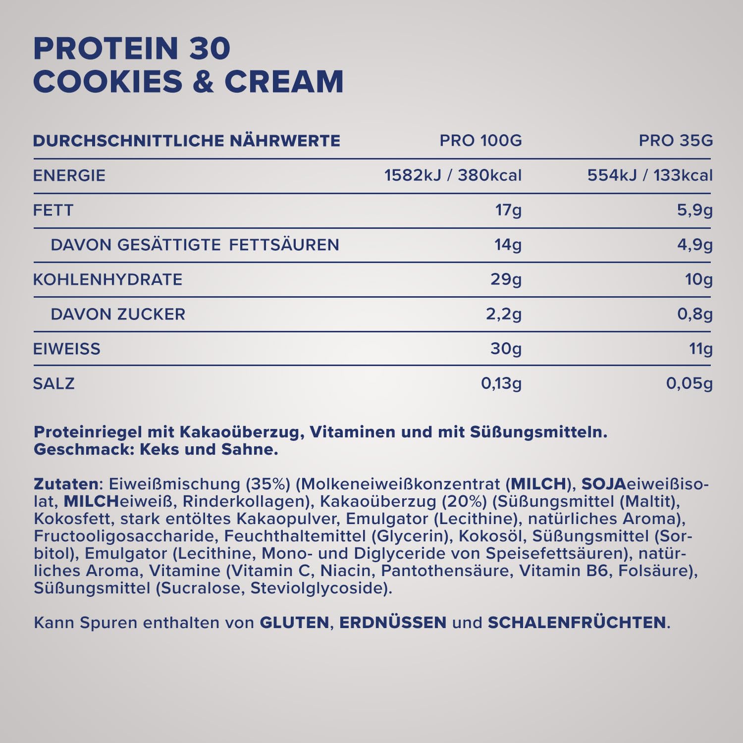 IronMaxx Protein 30 Cookies & Cream 6 x 35 g | Barritas Proteicas | Alto Contenido en Proteínas | Bajo en Azúcar | Sin Aceite de Palma