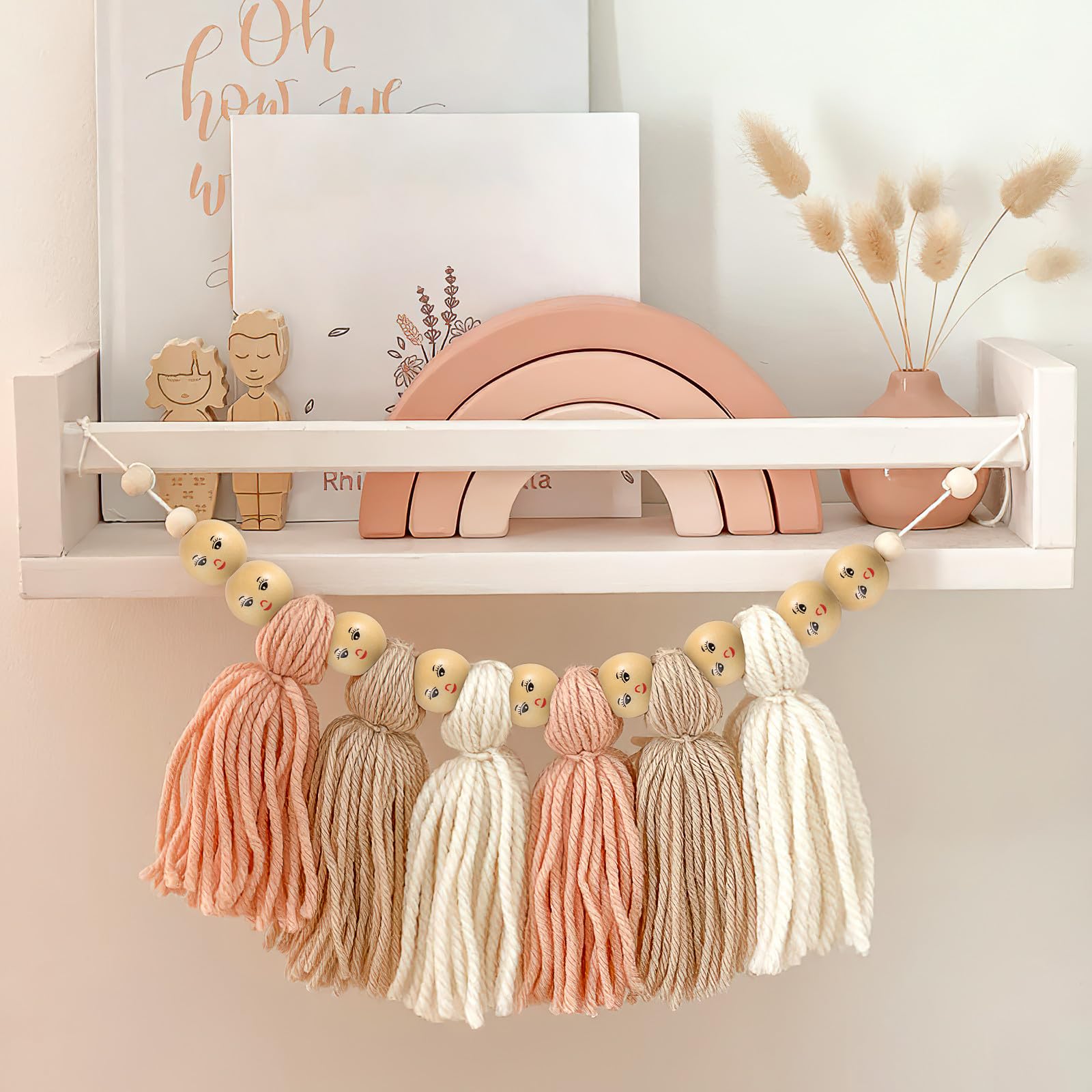 Alipis Cuentas de Madera Natural Redondas de 18 MM con Caras Alegres 50 Piezas para Manualidades Bricolaje y Bisutería Agujero para Enhebrar Ideales para Pulseras y Decoración