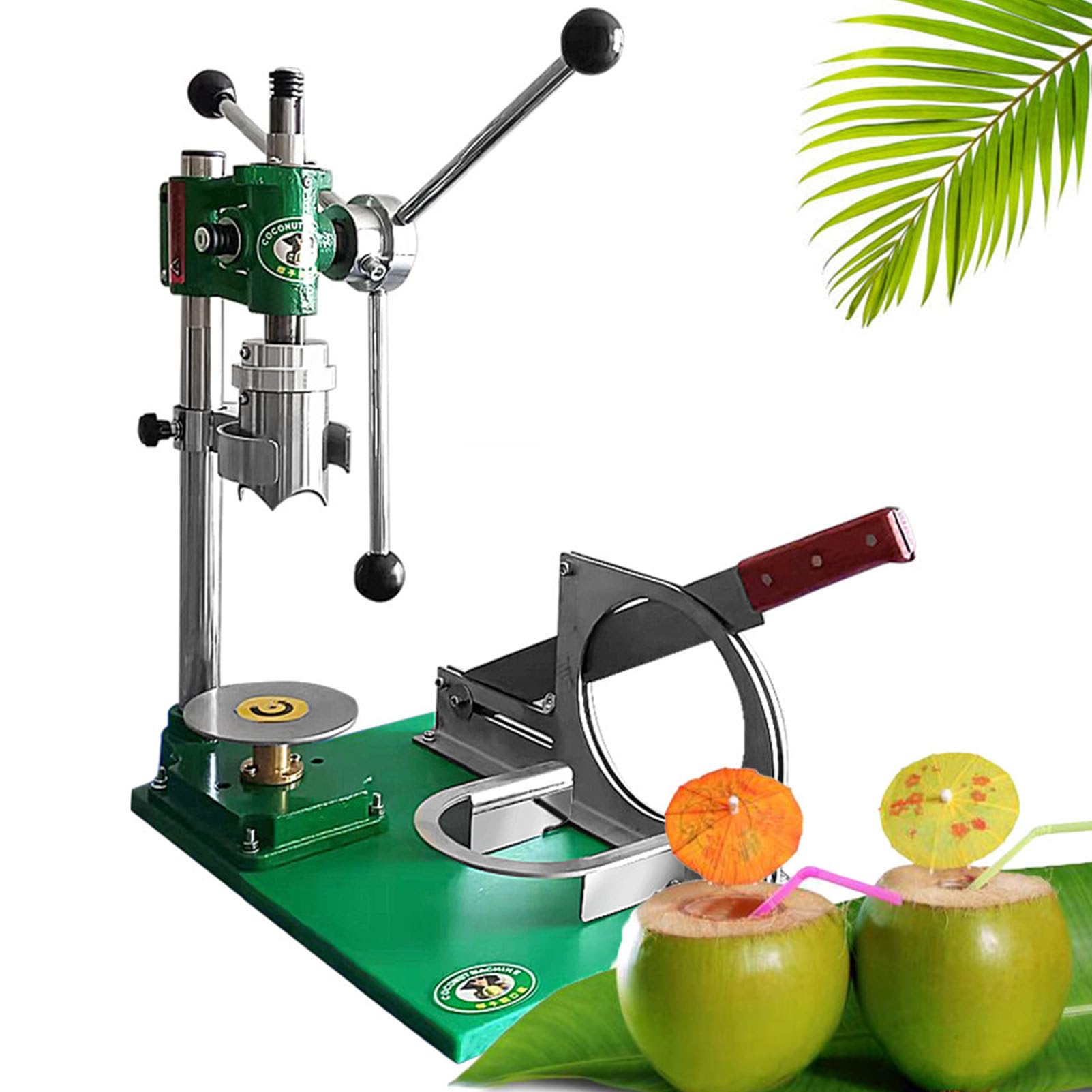 Hydravex Commercial Coconut Opener Tool, Green Fresh Young Coconut Peeler, Coconut Cutting and Peeling Machine, With Hole Puncher Maker, Coconut Hole Open 2.36" Diameter
