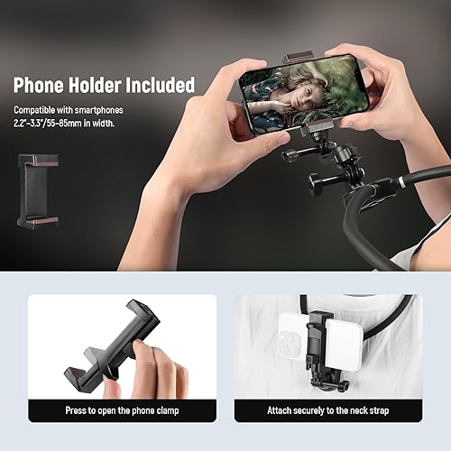 Miniatura 8 de NEEWER Soporte magnético para cuello compatible con GoPro Hero 12 11 10 MAX DJI Action 4 Insta360 iPhone 15 Pro Max Samsung S23, adaptador de