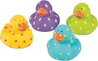 Fun Express Bright Pattern Rubber Duckies - Toys - 12 Pieces