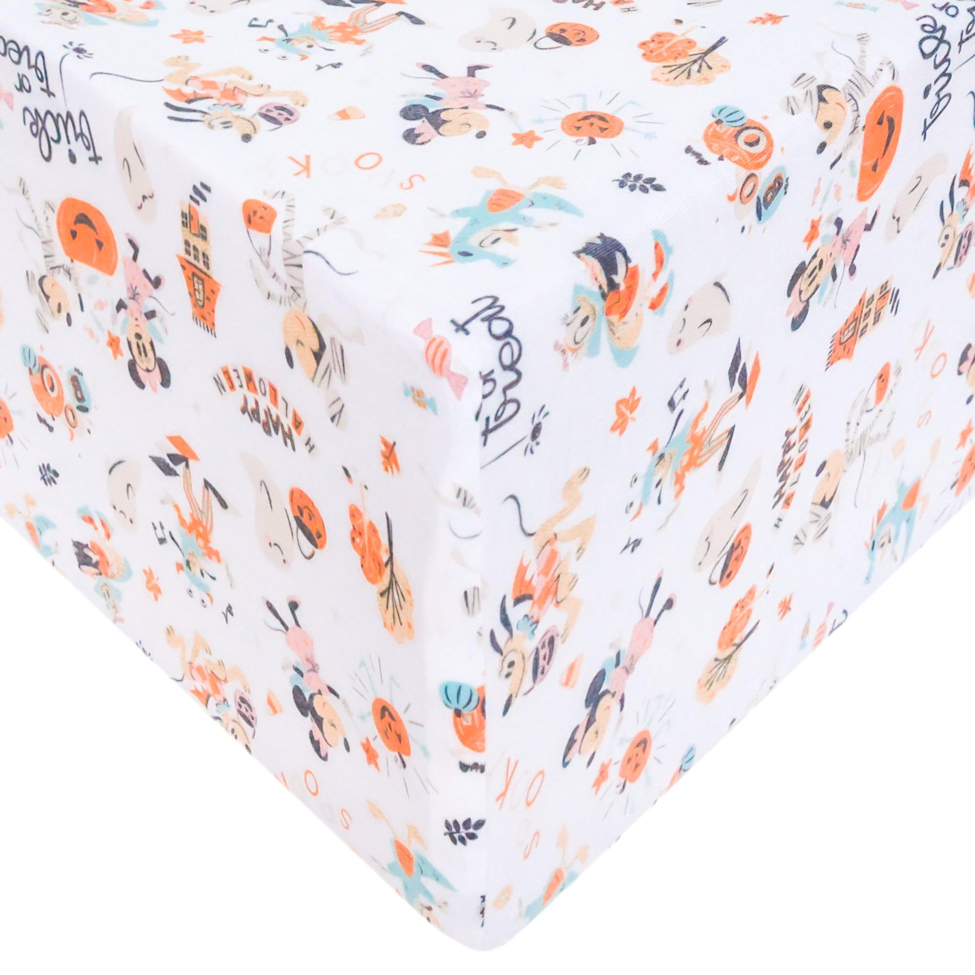 Copper Pearl Premium Fitted Knit Crib Sheet/Toddler Sheet 'Mickey Mouse's Boo Bash'