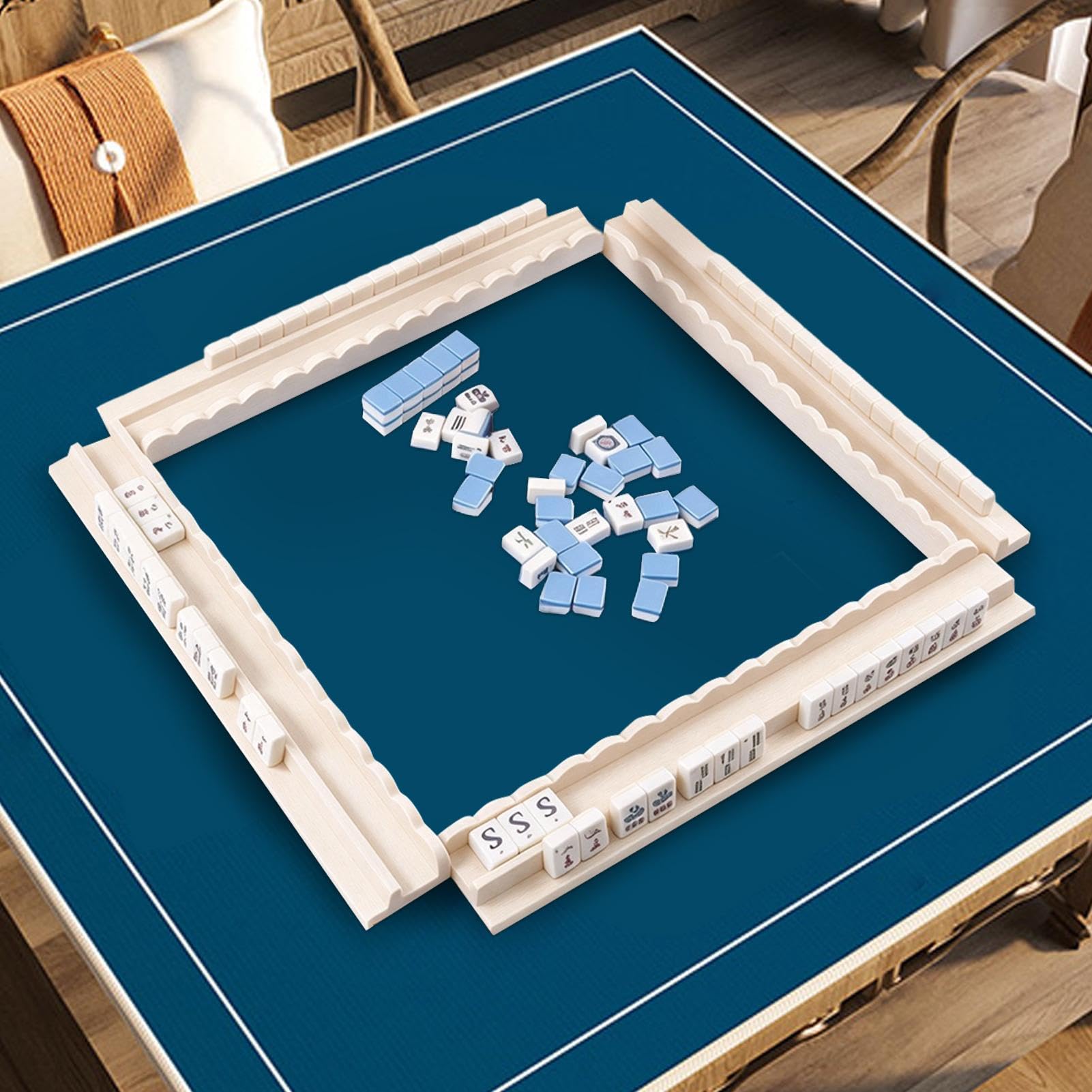 Mahjong Rack in legno da 50,8 cm supporto per piastrelle da tavolo in legno