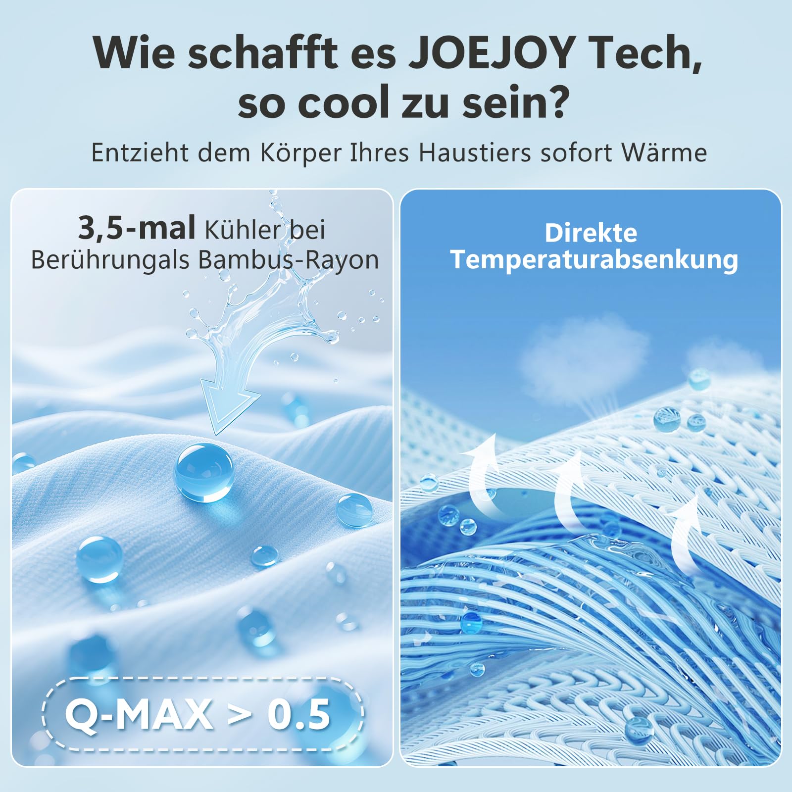 JOEJOY - Materasso refrigerante per cani, materasso auto-raffreddante per cani, cuscino refrigerante estivo per cani, resistente, materasso refrigerante portatile per cani, adatto per il lavaggio in