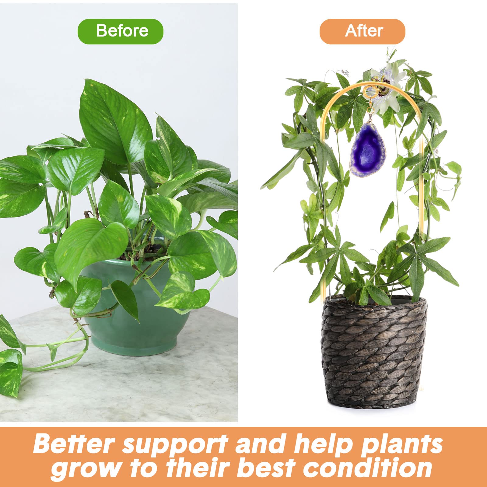 Lot De 3 Petits Treillis En Métal Pour Plantes En Pot, Treillis Doré Pour Plantes Grimpantes D Mini Treillis Pour Plantes Dinterieur Pour Hoya Fleur Pothos Monstera