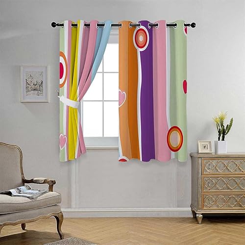 Miniatura 3 de Dark Curtains for Bedroom No Light Rainbow Grommet Short Curtain Divider Cortinas para Ventanas De Cuarto 55Inch Width by 55Inch Length,2 Panels