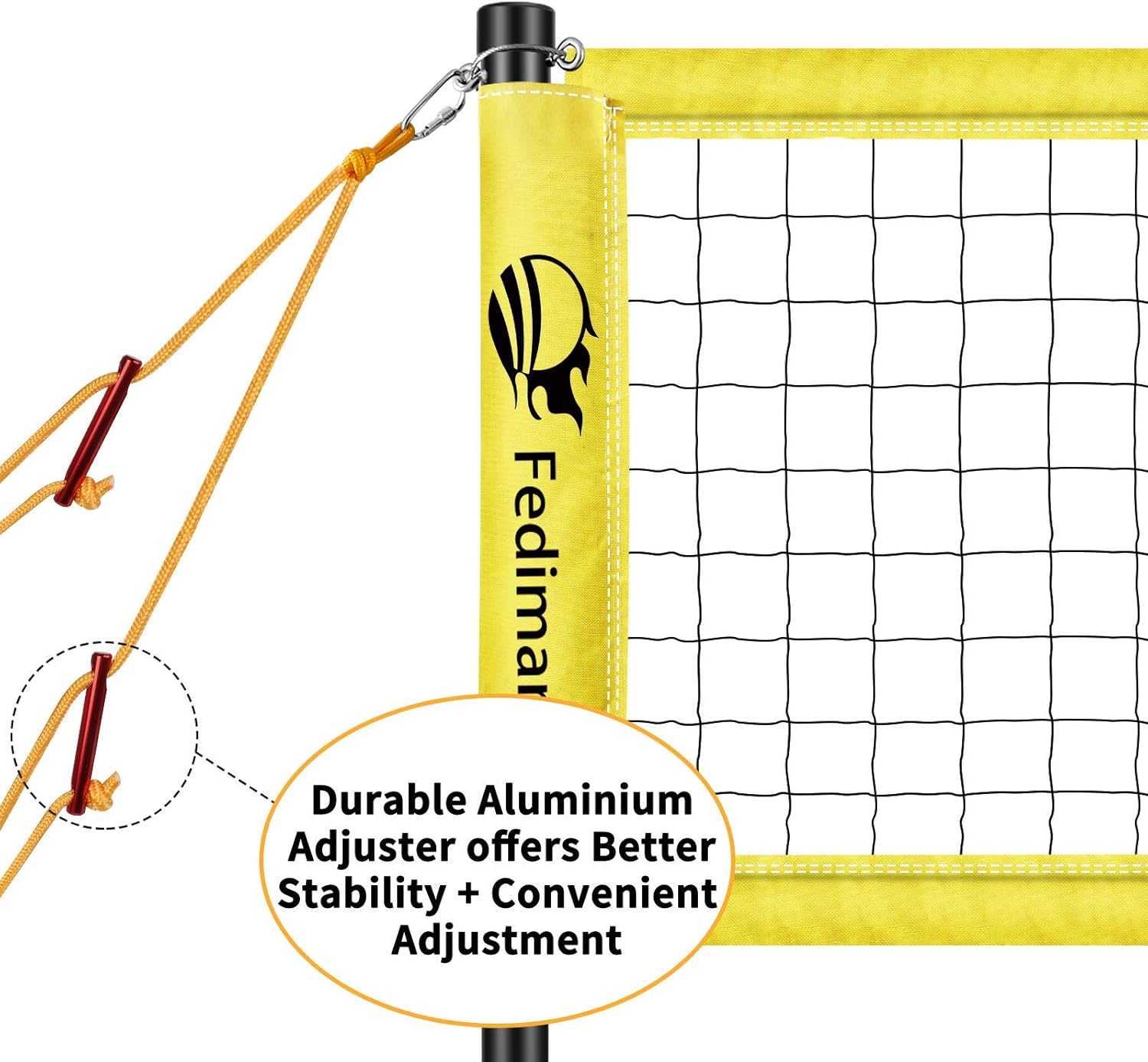 Fediman Heavy Duty Volleyball Net Outdoor with Steel Anti-Sag System, Adjustable Aluminum Poles, Volleyball and Carrying Bag, Professional Volleyball Nets Set for Backyard : Sports & Outdoors