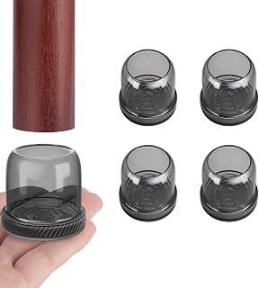 4 Pcs Chair Leg Floor Protectors Square Round, Silicone Felt Furniture Leg Pads Caps Covers for Hardwood Floors, No Noise Silicone Covers to Protect Wood Tile Floors Grey Round S (Fit:0.75"-0.98")
