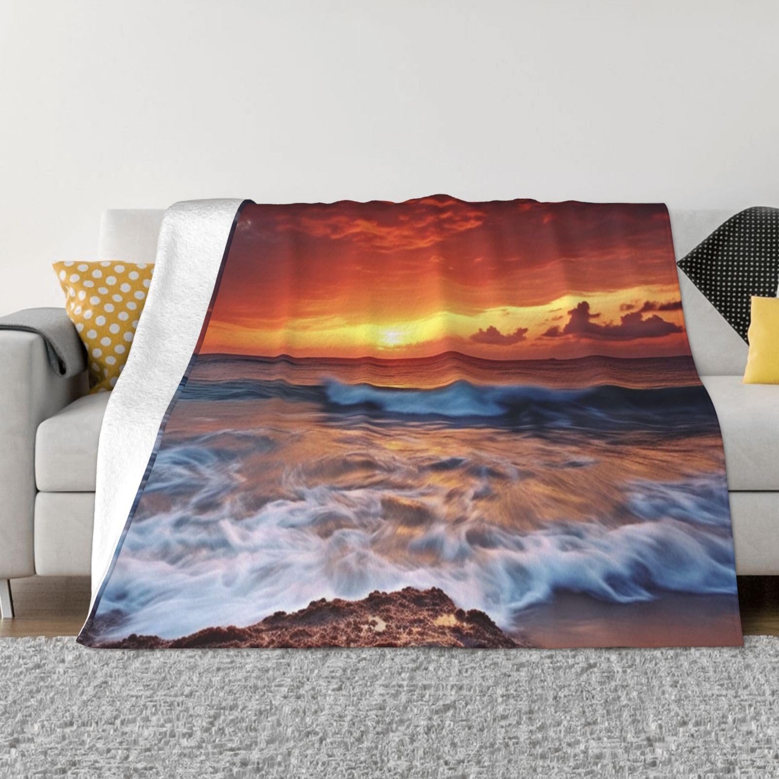 Couverture polaire douce en flanelle 152x127 cm pour lit et canapé