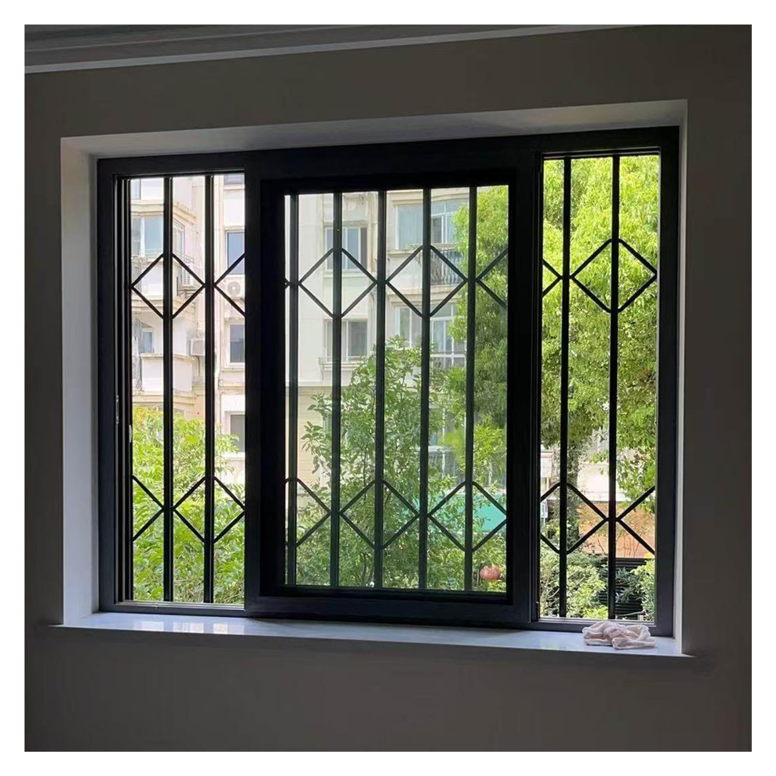 AMUFJJ Interior Removable Window Security Bars Fence, Inward Outward Opening Window Guard Bar Barrier 60 50 35 32 28 24 Inch, Windows Grille Replacement(55x47in (140x120cm))