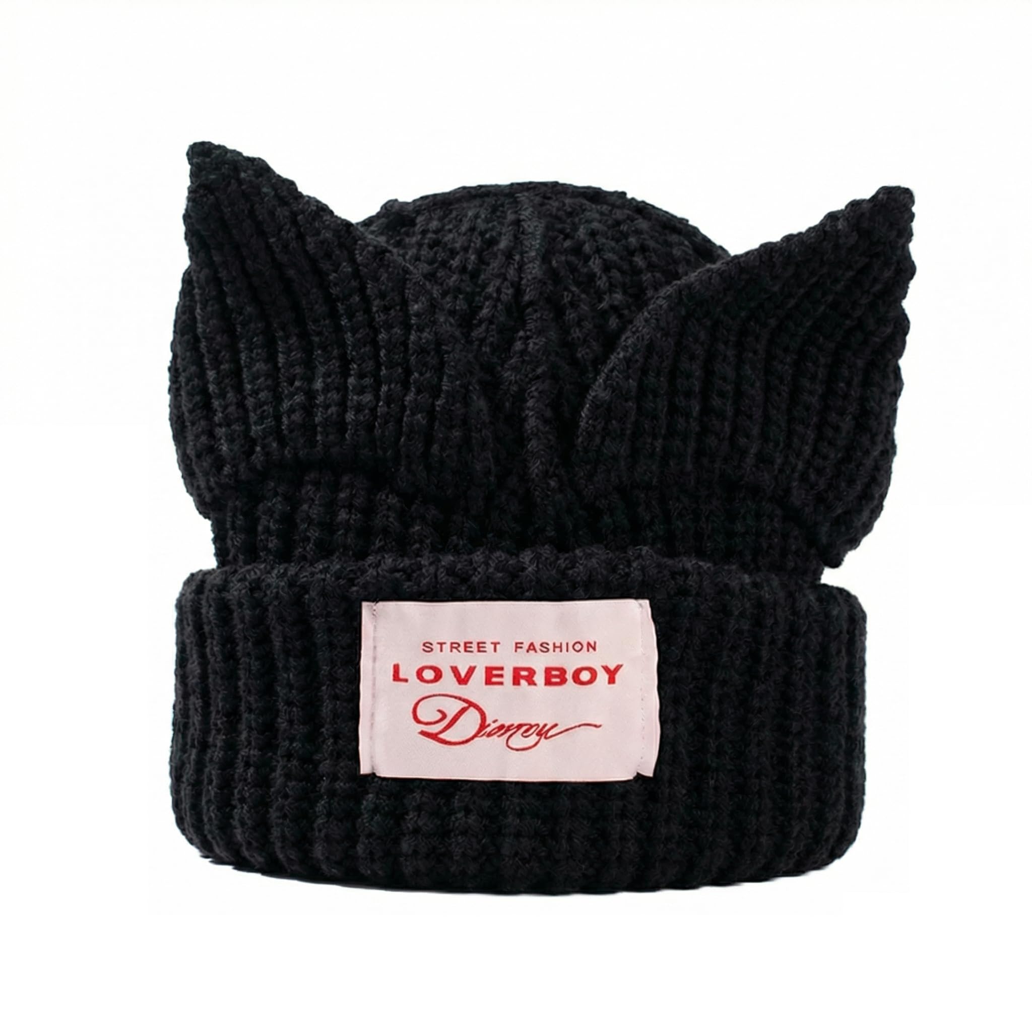 Cat Ear Hat Cute Beanie Hat Knit Wool Cap Warm Slouchy Crochet Hat