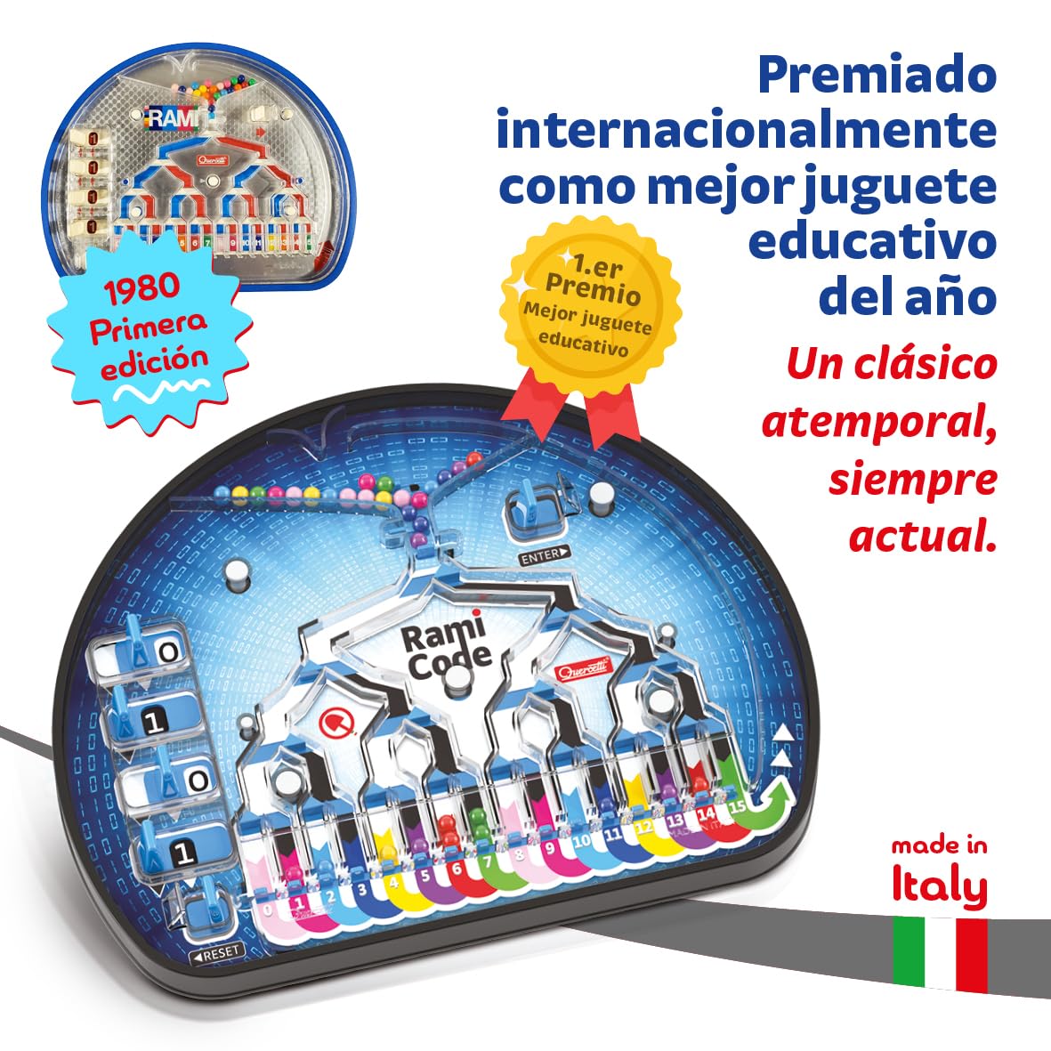 Quercetti Rami Code Juguetes Niños 5 Años hasta los 10 Años, Aprende Coding y Pensamiento Lógico, Juego de Mesa Stem Preescolar, Manualidades Niños, Juegos Educativos Niños 5 Años, Made in Italy