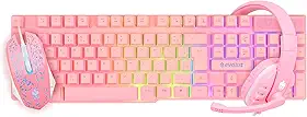 COMBO GAMER ROSA (TECLADO+MOUSE+FONE) EG53 - EVOLUT