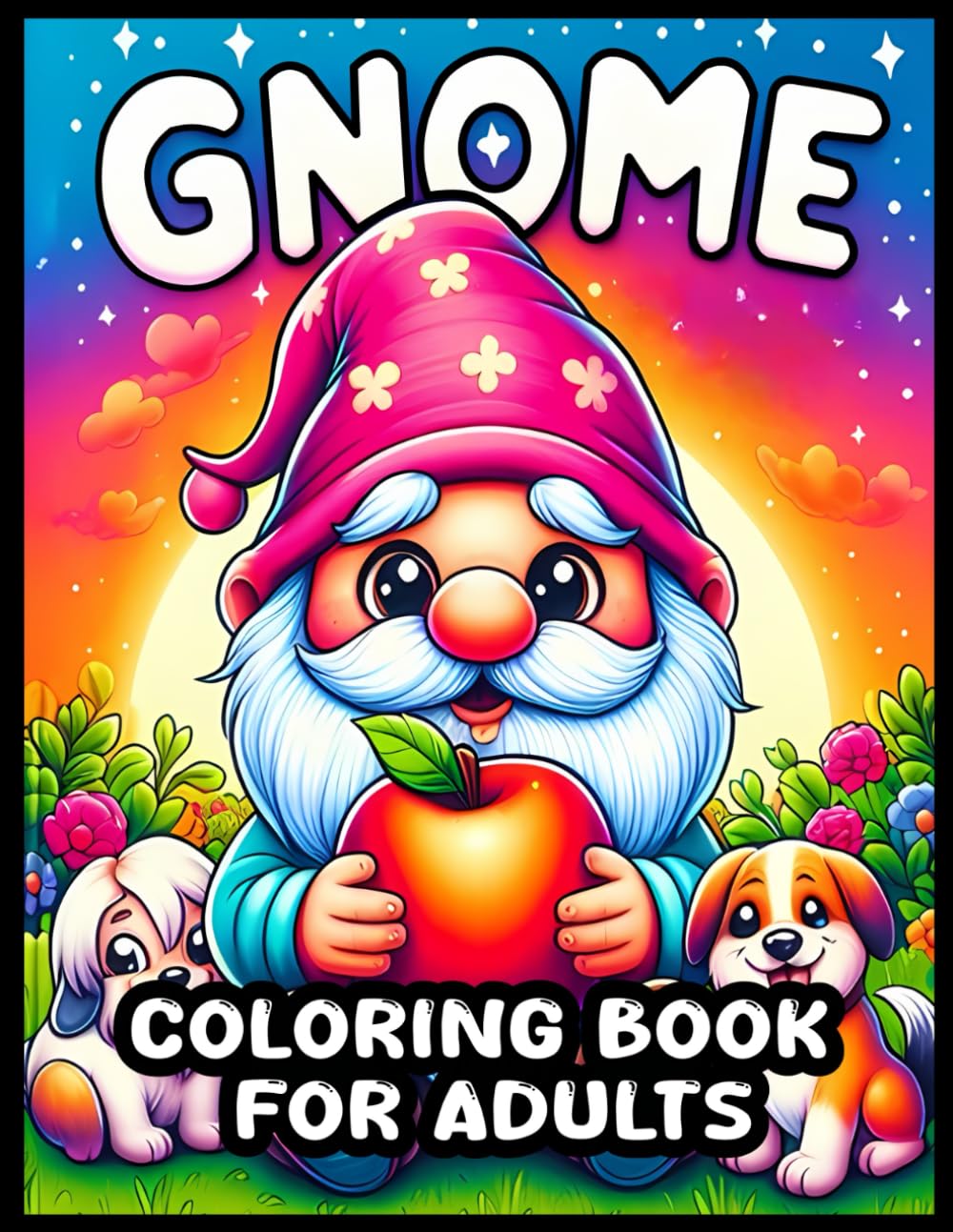 Gnome Coloring Book For Adults: 56 Garden Gnome Illustrations for Mindful Relaxation, A Bold and Easy Coloring Book to Unwind and Relieve Stress (