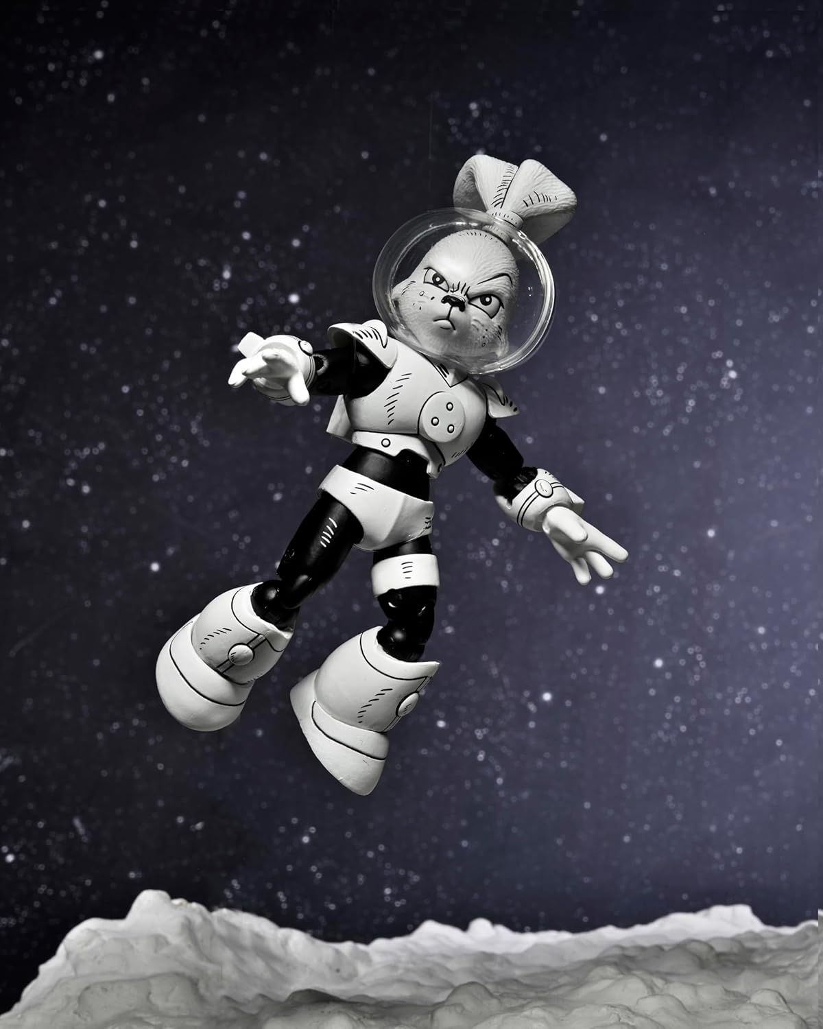 NECA Usagi Yojimbo – 1:7 Scale Collectible Action Figure, Space Usagi Yojimbo Black & White Figure